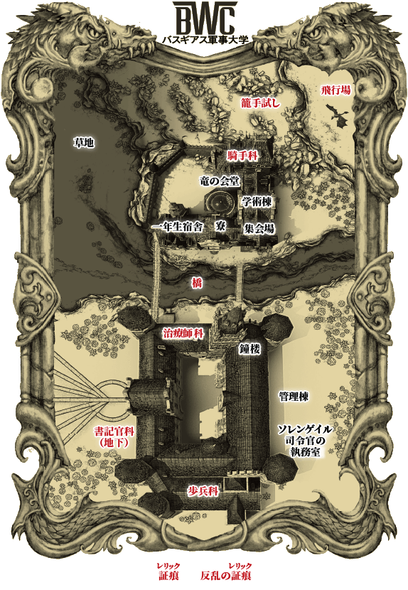 バスギアス軍事大学の俯瞰イラスト